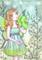 Art: Gingko Fan - ACEO by Artist Carmen Medlin