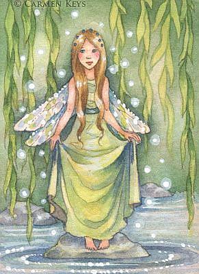 Art: Willow Pool ACEO by Artist Carmen Medlin