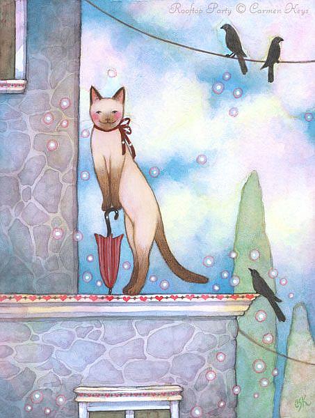 Art: Rooftop Party by Artist Carmen Medlin