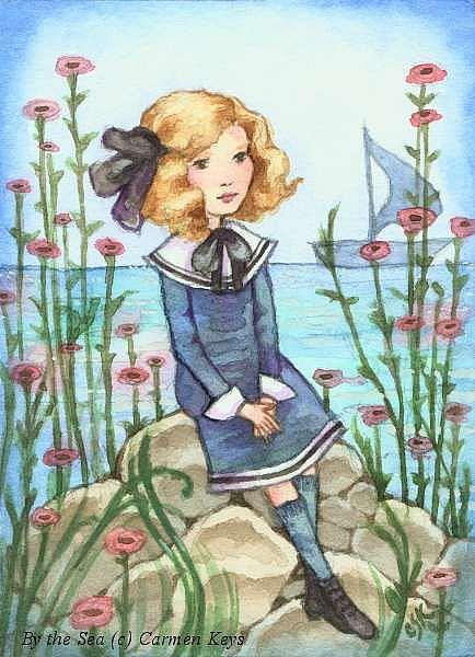 Art: By the Sea ACEO by Artist Carmen Medlin