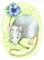 Art: Cornflower Mouse ACEO by Artist Carmen Medlin