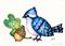 Art: Happy Little Blue Jay ACEO by Artist Carmen Medlin