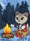 Art: By the Campfire ACEO by Artist Carmen Medlin