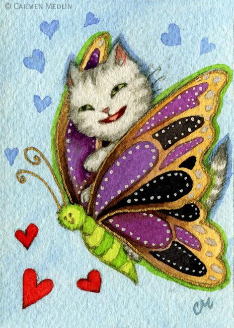 Art: Joyous Flight ACEO by Artist Carmen Medlin