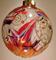 Art: Dragonfly Zinnia Ball in Red and Blue by Artist Rebecca M Ronesi-Gutierrez