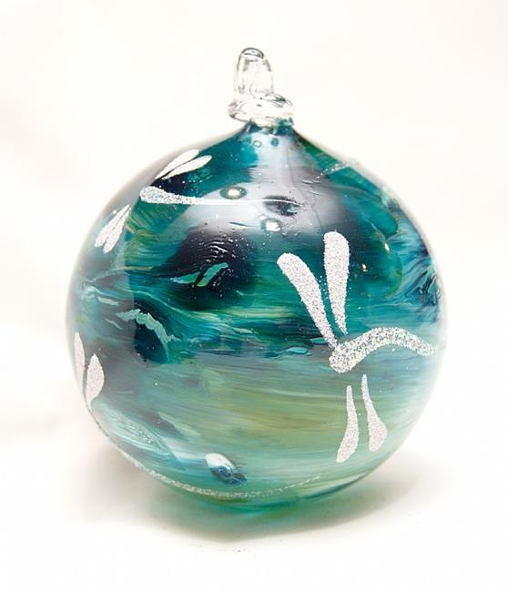 Art: 2012 Dragonfly Ball Aqua Marble #4 of 24 by Artist Rebecca M Ronesi-Gutierrez
