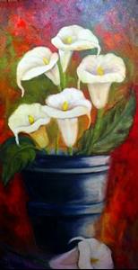 Detail Image for art CALLA LILIES IN A BUCKET SOLD
