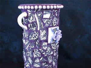 Detail Image for art Happy Birthday Kitty Vase (sold)