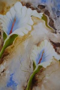 Detail Image for art ORIGINAL abstract PAINTING WITH FLOWERS,acrylic on canvas - SOLD