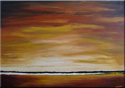 Art: ORIGINAL abstract LANDSCAPE PAINTING,acrylic on canvas - SOLD by Artist Nataera