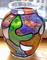 Art: Tears of Joy  (Stained Glass Painted Vase) by Artist Diane G. Casey