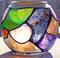 Art: Goldtipped stained glass globe votive holder by Artist Diane G. Casey