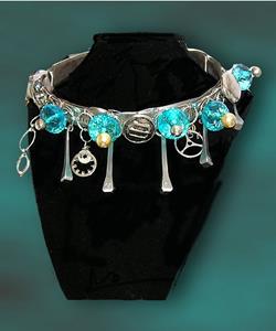 Detail Image for art Blue Rapture, Steampunk Necklace