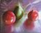 Art: Pomegranates and Pear On Aluminum NOT FOR SALE by Artist Terri L West