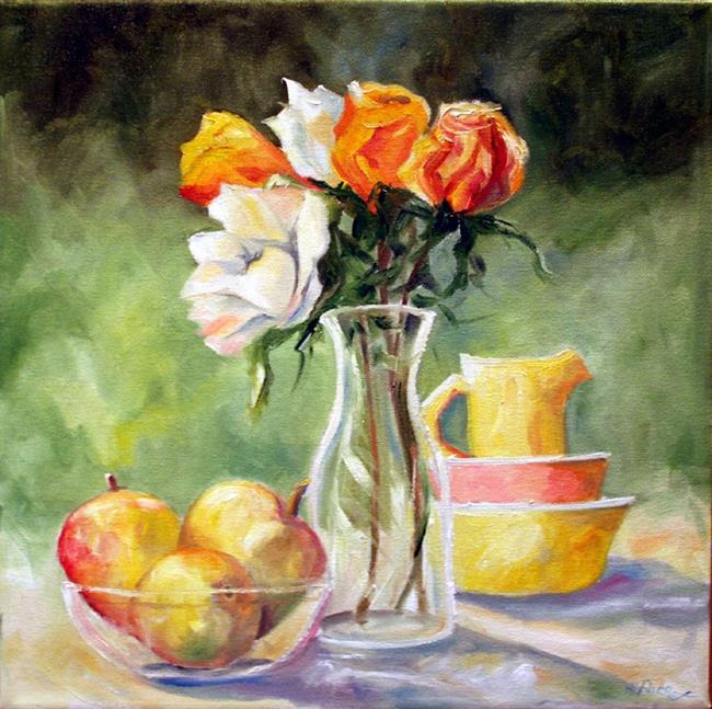 Art: Roses at Grandmothers by Artist Laurie Justus Pace