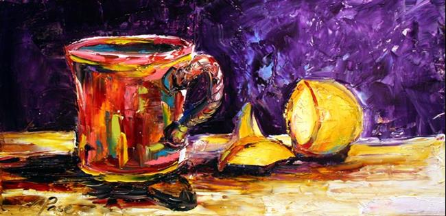 Art: Cup and Lemon by Artist Laurie Justus Pace