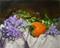 Art: Persimmon and Plumbago by Artist Karen Winters