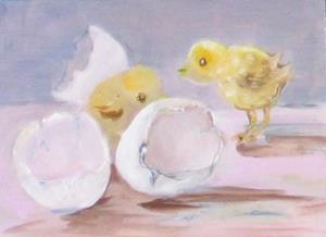 Detail Image for art The Egg or the Chicken-sold