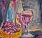Art: Wine Glass and WIne-sold by Artist Delilah Smith