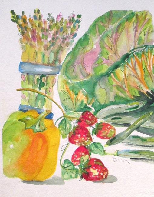 Art: Strawberries and Vegetables by Artist Delilah Smith