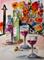 Art: Wine and Flowers-sold by Artist Delilah Smith
