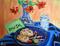 Art: Dreaming of Christmas:Polish Pottery XIV by Artist Heather Sims