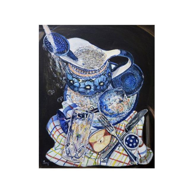 Art: Sink Bubbles: Polish Pottery LXIV by Artist Heather Sims