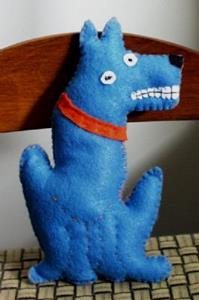 Detail Image for art Stuffed Blue Dog!