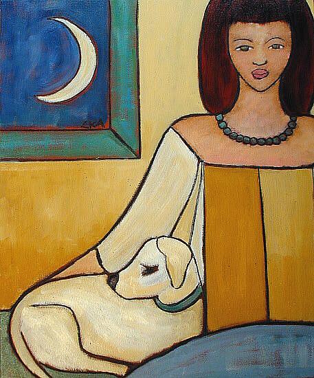Art: quarter moon by Artist C. k. Agathocleous
