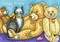 Art: TEDDIES AND FELINE FREND by Artist Susan Brack