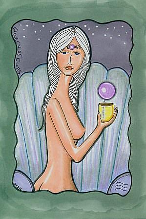Art: Minor Arcana-Queen of Cups by Artist Sherry Key