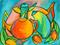 Art: Dancing Teapots and Tulips by Artist Chris Jeanguenat