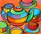 Art: Striped and Spotted Tea Table by Artist Chris Jeanguenat