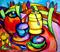 Art: Cafe Table, Honey and Tea by Artist Chris Jeanguenat