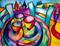Art: Three Cups of Coffee by Artist Chris Jeanguenat