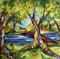 Art: Over the Red Bridge by Artist Laurie Justus Pace