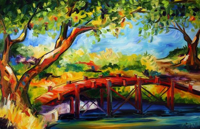 Red Bridge Two - by Laurie Justus Pace from Texas Oak Trees