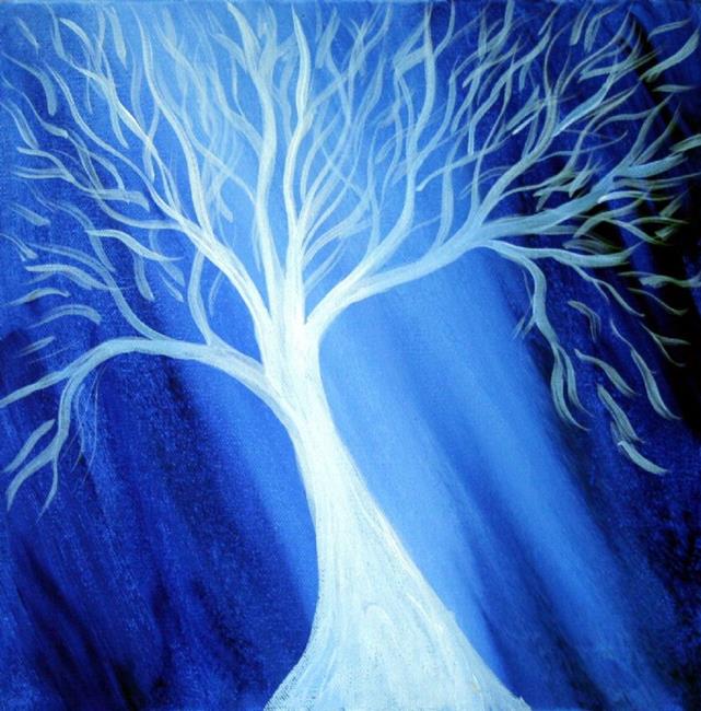 Art: WHITE TREE in the BLUE LIGHT  by Artist LUIZA VIZOLI