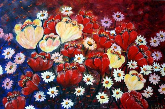 Art: LAND of FLOWERS by Artist LUIZA VIZOLI