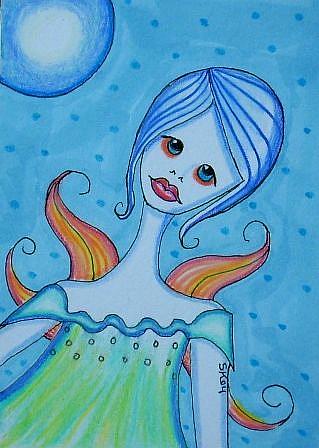 Art: Summer Creamsicle Fairy by Artist Sherry Key