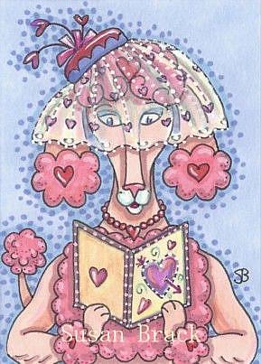 Art: PINK POODLE VALENTINE by Artist Susan Brack