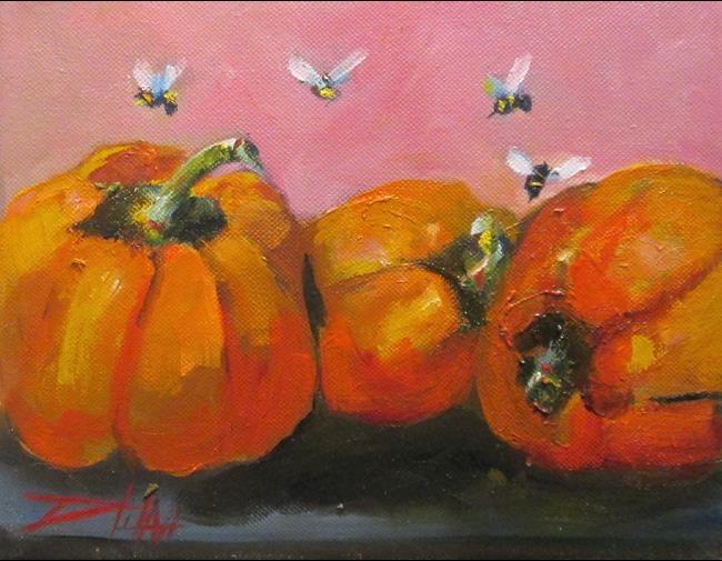 Art: Orange Peppers by Artist Delilah Smith