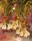 Art: Hummingbird on Green Onions by Artist Delilah Smith