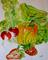 Art: Organic Vegetables and Strawberries by Artist Delilah Smith