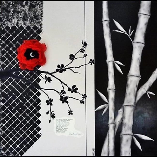 Art: Bamboo & Blossom by Artist Vicky Helms