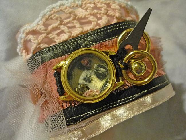 Art: Pink and Lovely Cuff - SOLD by Artist Vicky Helms