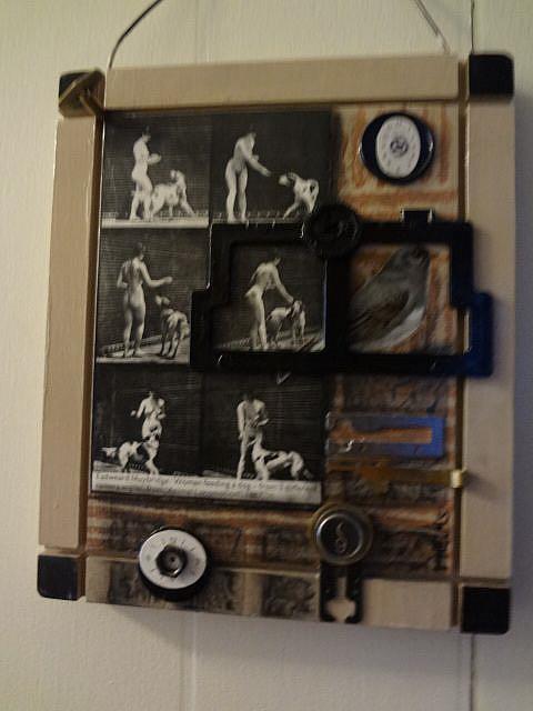 Art: Woman and Dog by Artist Vicky Helms