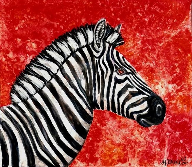 Art: Zebra Sunset by Artist Melinda Dalke