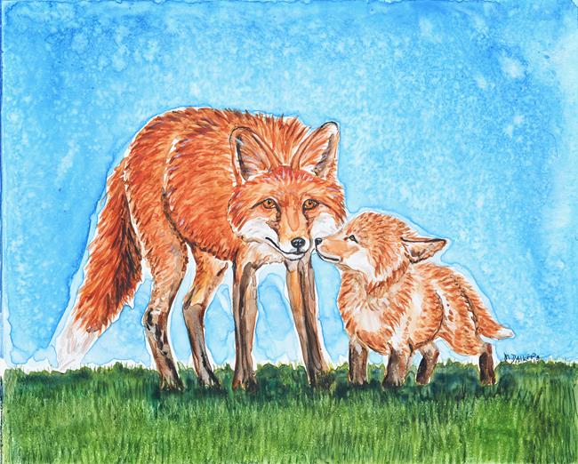 Art: Fox & Cub by Artist Melinda Dalke
