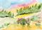 Art: Bright Sky ACEO watercolor by Artist Hannah Clements